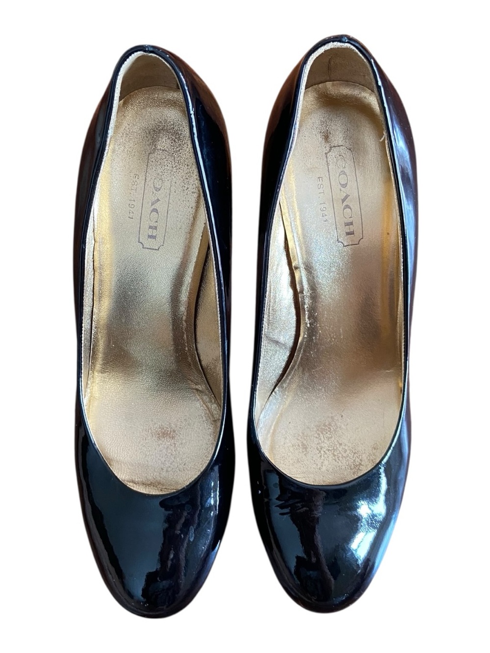 Coach black vinyl chunky heels / pumps - Picture 2 of 7